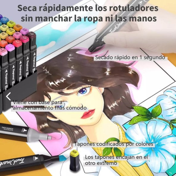204 pcs Marcadores Doble Punta Plumones